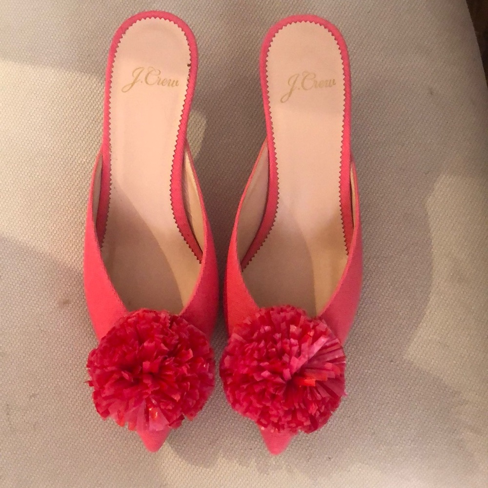 JCREW kitten heel Pom - Pom heels